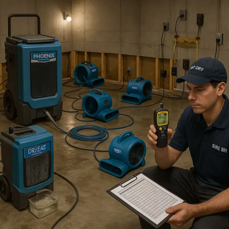 Structural Drying and Dehumidification process in Lemont, PA